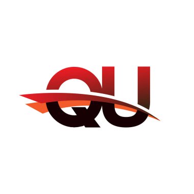 İlk harf QU logotype şirket adı siyah ve kırmızı renk desenli..