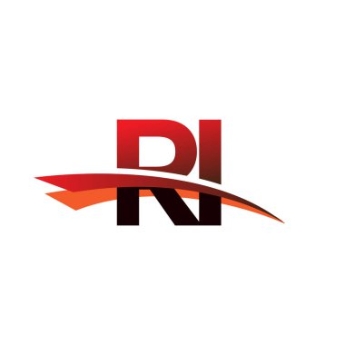 İlk harf RI logotype şirket adı siyah ve kırmızı renk desenli.