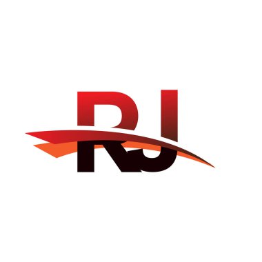 İlk harf RJ logotype şirket adı siyah ve kırmızı renk desenli.