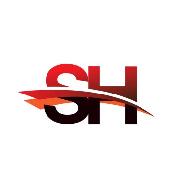 İlk harf SH logotype şirket adı siyah ve kırmızı renk desenli.