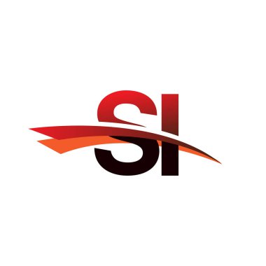 İlk harf SI logotype şirket adı siyah ve kırmızı renkte..