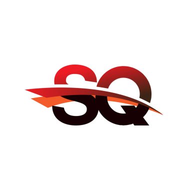 İlk harf SQ logotype şirket adı siyah ve kırmızı renk desenli.