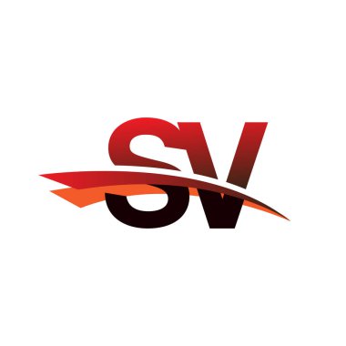 İlk harf SV logotype şirket adı siyah ve kırmızı renk desenli.