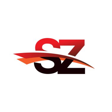 İlk harf SZ logotype şirket adı siyah ve kırmızı renk desenli.