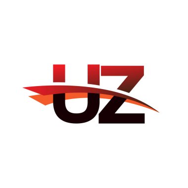 İlk harf UZ logotype şirket adı siyah ve kırmızı renk desenli.