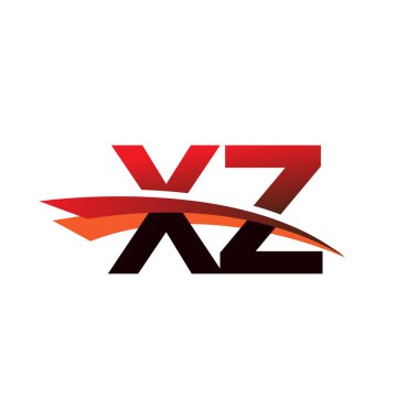 İlk harf XZ logotype şirket adı siyah ve kırmızı renk desenli.