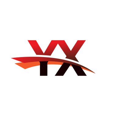 İlk harf YX logotype şirket adı siyah ve kırmızı renk desenli.