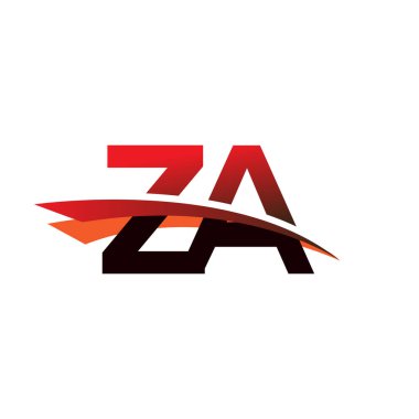 İlk harf ZA logotype şirket adı siyah ve kırmızı renk desenli.