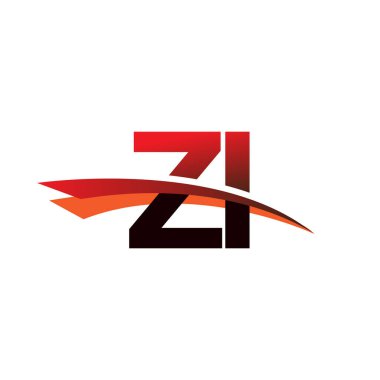 İlk harf ZI logotype şirket adı siyah ve kırmızı renk desenli.