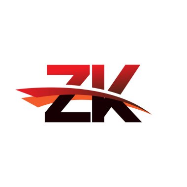 İlk harf ZK logotype şirket adı siyah ve kırmızı renk desenli..