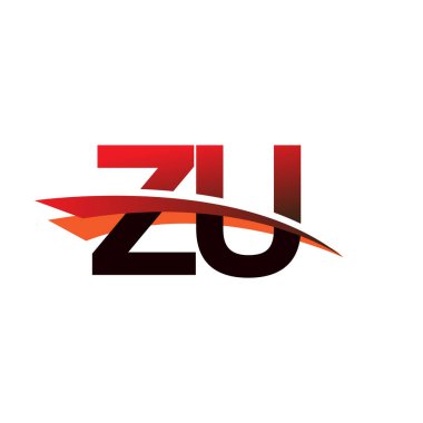 İlk harf ZU logotype şirket adı siyah ve kırmızı renk desenli.