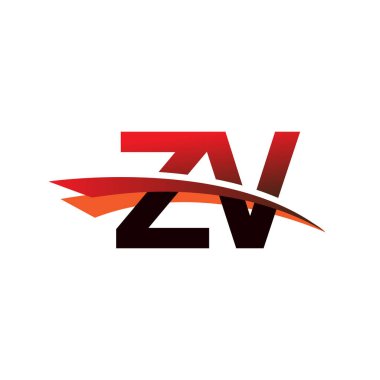 İlk harf ZV logotype şirket adı siyah ve kırmızı renk desenli.