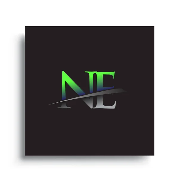 Letra Inicial Logo Empresa Nombre Color Azul Verde Swoosh Design — Archivo Imágenes Vectoriales