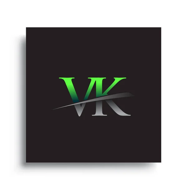 Harf Logotype Şirket Adı Mavi Yeşil Renk Desenli — Stok Vektör