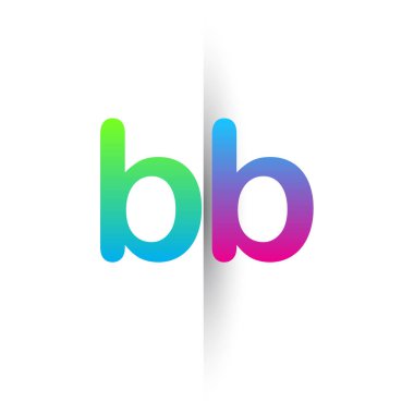 İlk Harf BB Küçük Logo Yeşil, Pembe ve Mavi, Modern ve Basit Logo Tasarımı.