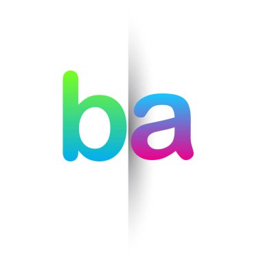 İlk Harf BA Küçük Logo Yeşil, Pembe ve Mavi, Modern ve Basit Logo Tasarımı.
