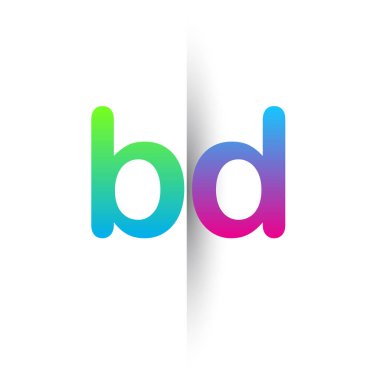 İlk Harf BD Küçük Logo Yeşil, Pembe ve Mavi, Modern ve Basit Logo Tasarımı.