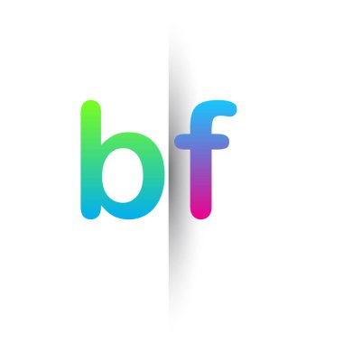 İlk Harf BF Küçük Logo Yeşil, Pembe ve Mavi, Modern ve Basit Logo Tasarımı.