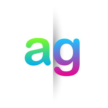 İlk Harf AG Küçük Logo Yeşil, Pembe ve Mavi, Modern ve Basit Logo Tasarımı.
