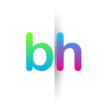 İlk Harf BH Küçük Logo Yeşil, Pembe ve Mavi, Modern ve Basit Logo Tasarımı.
