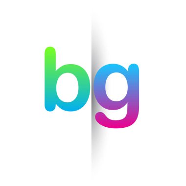 İlk Harf BG Küçük Logo Yeşil, Pembe ve Mavi, Modern ve Basit Logo Tasarımı.