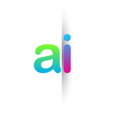 İlk Harf AI Küçük Logo Yeşil, Pembe ve Mavi, Modern ve Basit Logo Tasarımı.