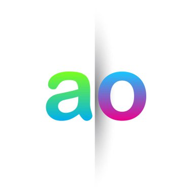 Initial Letter AO Lowercase Logo green, pink and Blue, Modern and Simple Logo Design.