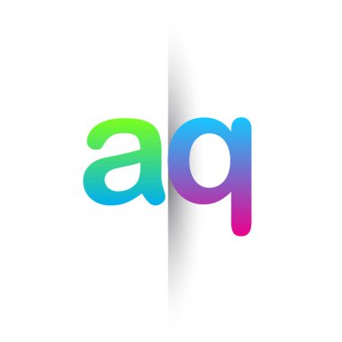 Initial Letter AQ Lowercase Logo green, pink and Blue, Modern and Simple Logo Design.