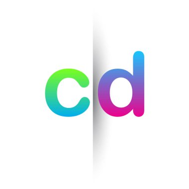 Initial Letter CD Lowercase Logo green, pink and Blue, Modern and Simple Logo Design.