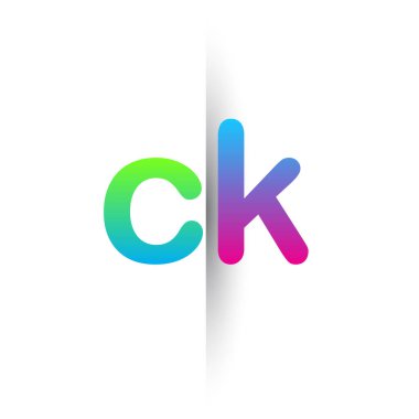 Initial Letter CK Lowercase Logo green, pink and Blue, Modern and Simple Logo Design.