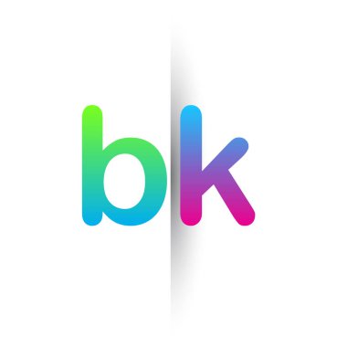 Initial Letter BK Lowercase Logo green, pink and Blue, Modern and Simple Logo Design.