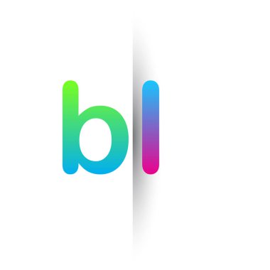 Initial Letter BL Lowercase Logo green, pink and Blue, Modern and Simple Logo Design.