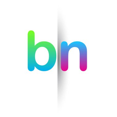 Initial Letter BN Lowercase Logo green, pink and Blue, Modern and Simple Logo Design.
