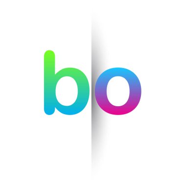 Initial Letter BO Lowercase Logo green, pink and Blue, Modern and Simple Logo Design.