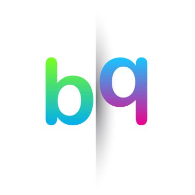 Initial Letter BQ Lowercase Logo green, pink and Blue, Modern and Simple Logo Design.