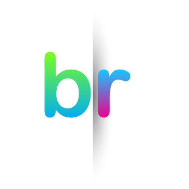 Initial Letter BR Lowercase Logo green, pink and Blue, Modern and Simple Logo Design.