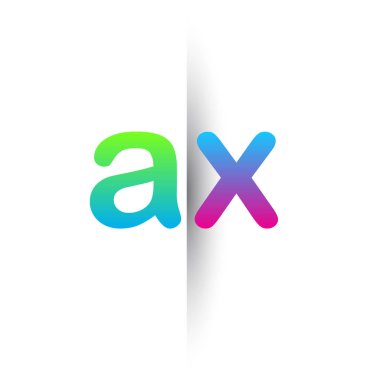 Initial Letter AX Lowercase Logo green, pink and Blue, Modern and Simple Logo Design.