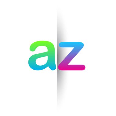 Initial Letter AZ Lowercase Logo green, pink and Blue, Modern and Simple Logo Design.