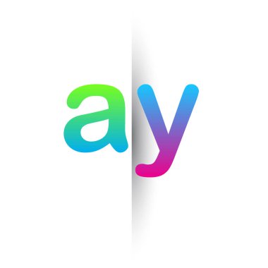 Initial Letter AY Lowercase Logo green, pink and Blue, Modern and Simple Logo Design.