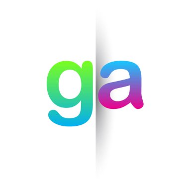 Initial Letter GA Lowercase Logo green, pink and Blue, Modern and Simple Logo Design.