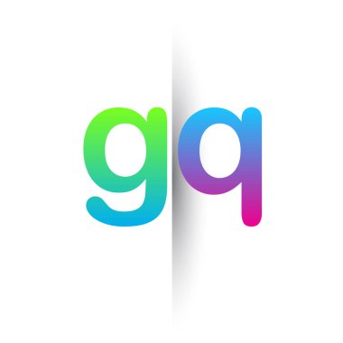 Initial Letter GQ Lowercase Logo green, pink and Blue, Modern and Simple Logo Design.