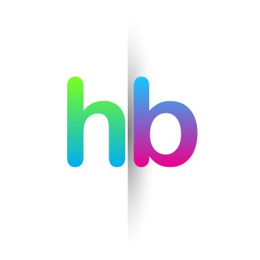 Initial Letter HB Lowercase Logo green, pink and Blue, Modern and Simple Logo Design.