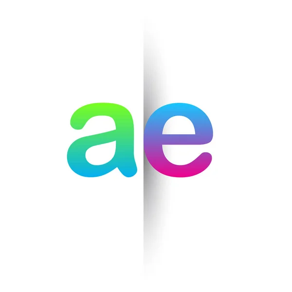 首字母Ae Lowercase标志绿色 粉色和蓝色 现代和简单的标志设计 — 图库矢量图片