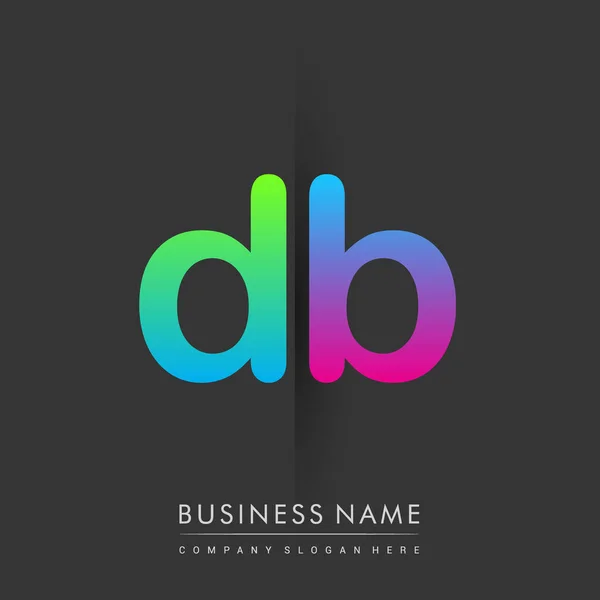 Initial Letter Lowercase Logo Green Pink Blue Modern Simple Logo — Wektor stockowy