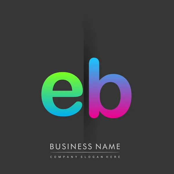 Initial Letter Lowercase Logo Green Pink Blue Modern Simple Logo — Διανυσματικό Αρχείο