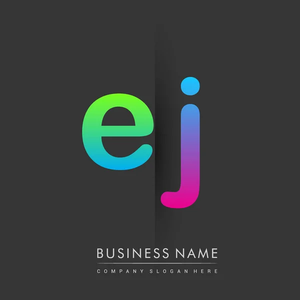 Initial Letter Lowercase Logo Green Pink Blue Modern Simple Logo — Vector de stock