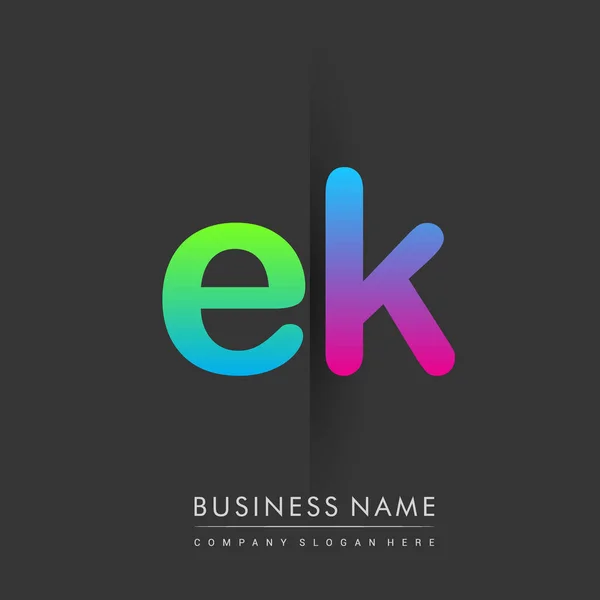 Initial Letter Lowercase Logo Green Pink Blue Modern Simple Logo — Διανυσματικό Αρχείο