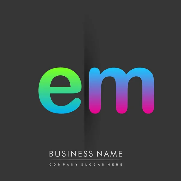 Initial Letter Lowercase Logo Green Pink Blue Modern Simple Logo — Archivo Imágenes Vectoriales