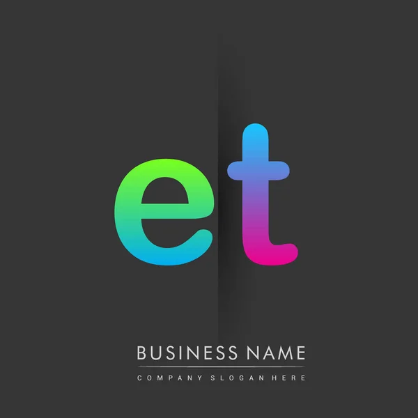 Initial Letter Lowercase Logo Green Pink Blue Modern Simple Logo — Διανυσματικό Αρχείο