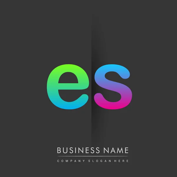 Initial Letter Lowercase Logo Green Pink Blue Modern Simple Logo — Archivo Imágenes Vectoriales